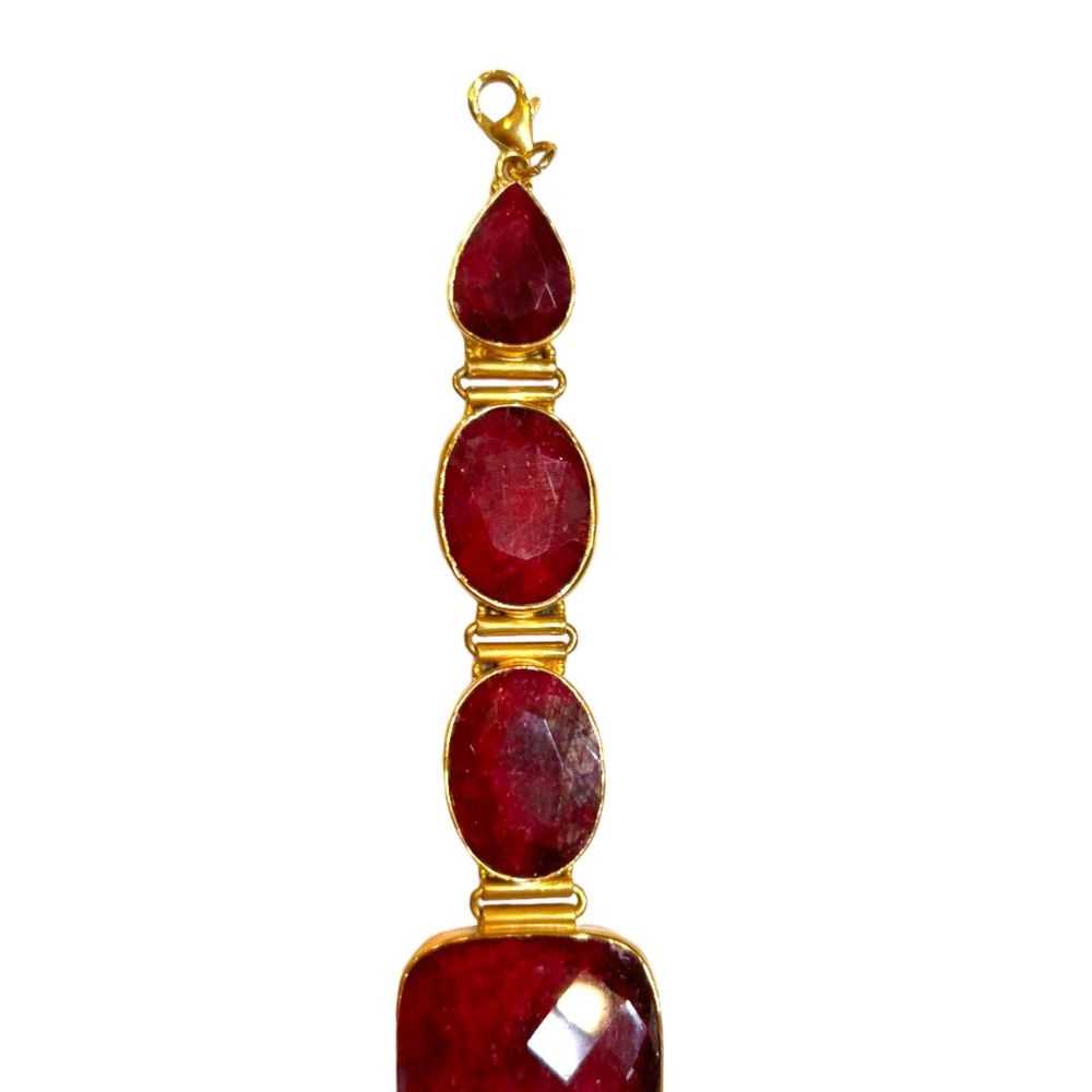 Ruby (Corundum) Multifaceted Bezel Set 7 Stone Br… - image 2